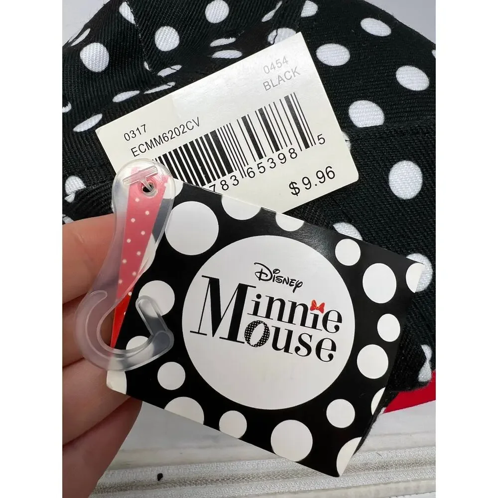 Lot of 2 Women's Disney Minnie Mouse Red Black White Polka Dot Hats